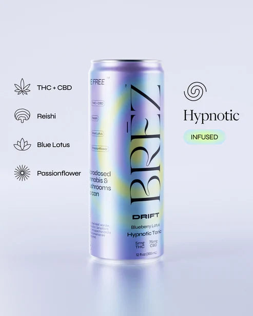 BREZ Drift Hypnotic Tonic - 5mg THC + 75mg CBD Blueberry Lotus