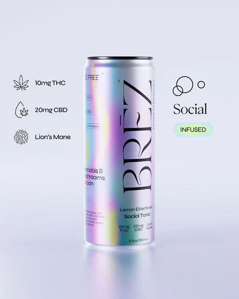 BREZ OG Extra Strength Social Tonic 10mg THC 20mg CBD + Lion's Mane