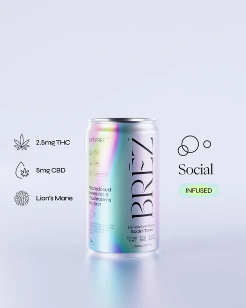 BREZ OG Micro Social Tonic – 2.5mg THC 5mg CBD + Lion’s Mane Extract