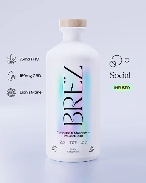 BREZ OG Spirit Cannabis & Mushroom Infused 5mg THC 10mg CBD + 2200mg Lion's Mane