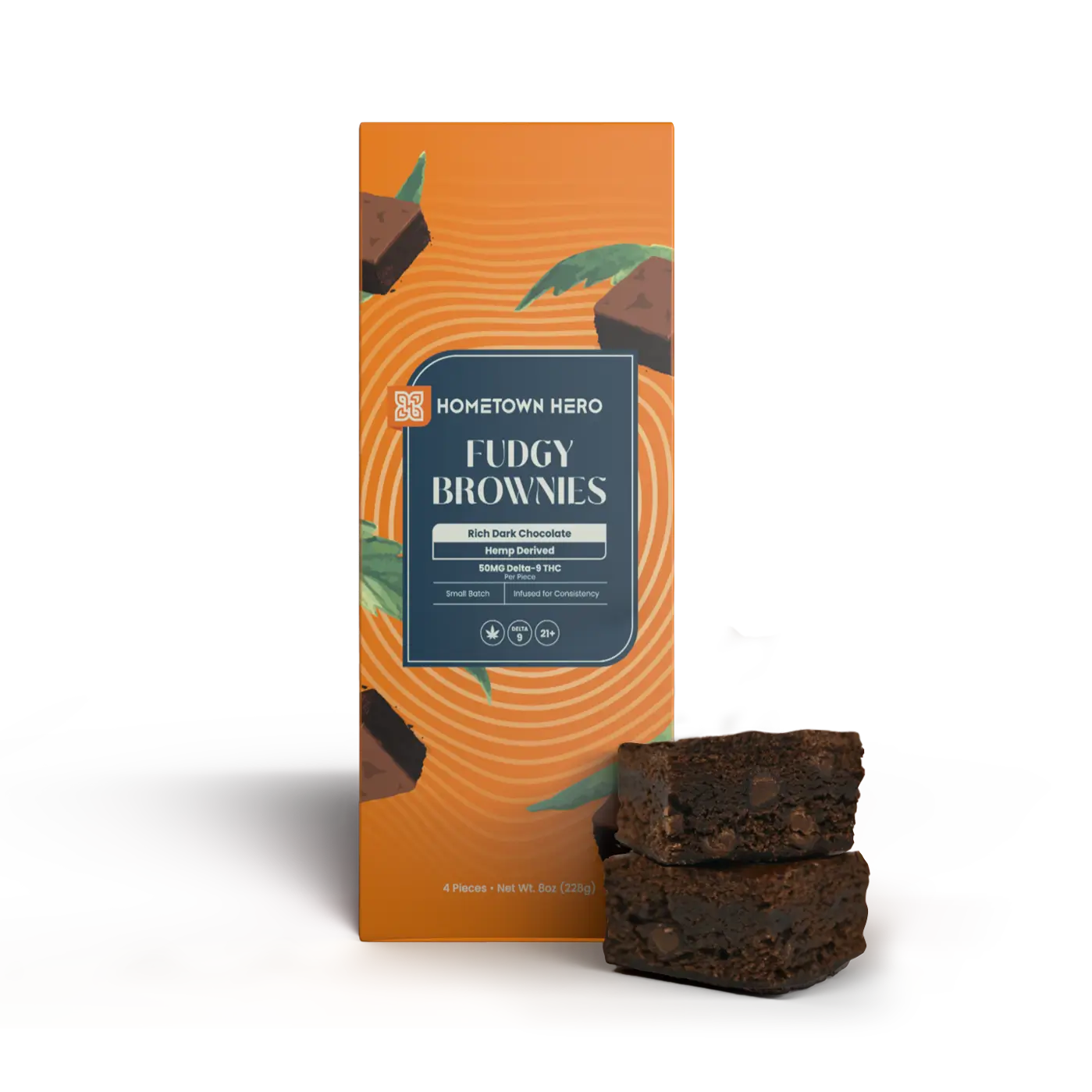 Hometown Hero Fudgy Delta-9 THC Brownies 50mg THC