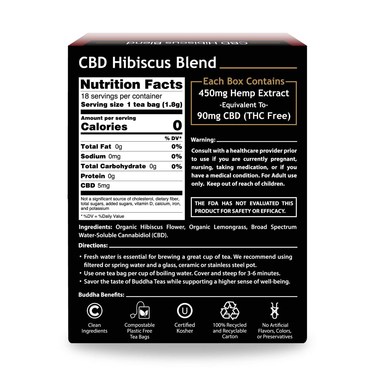 Buddha Teas CBD Hibiscus Blend Tea