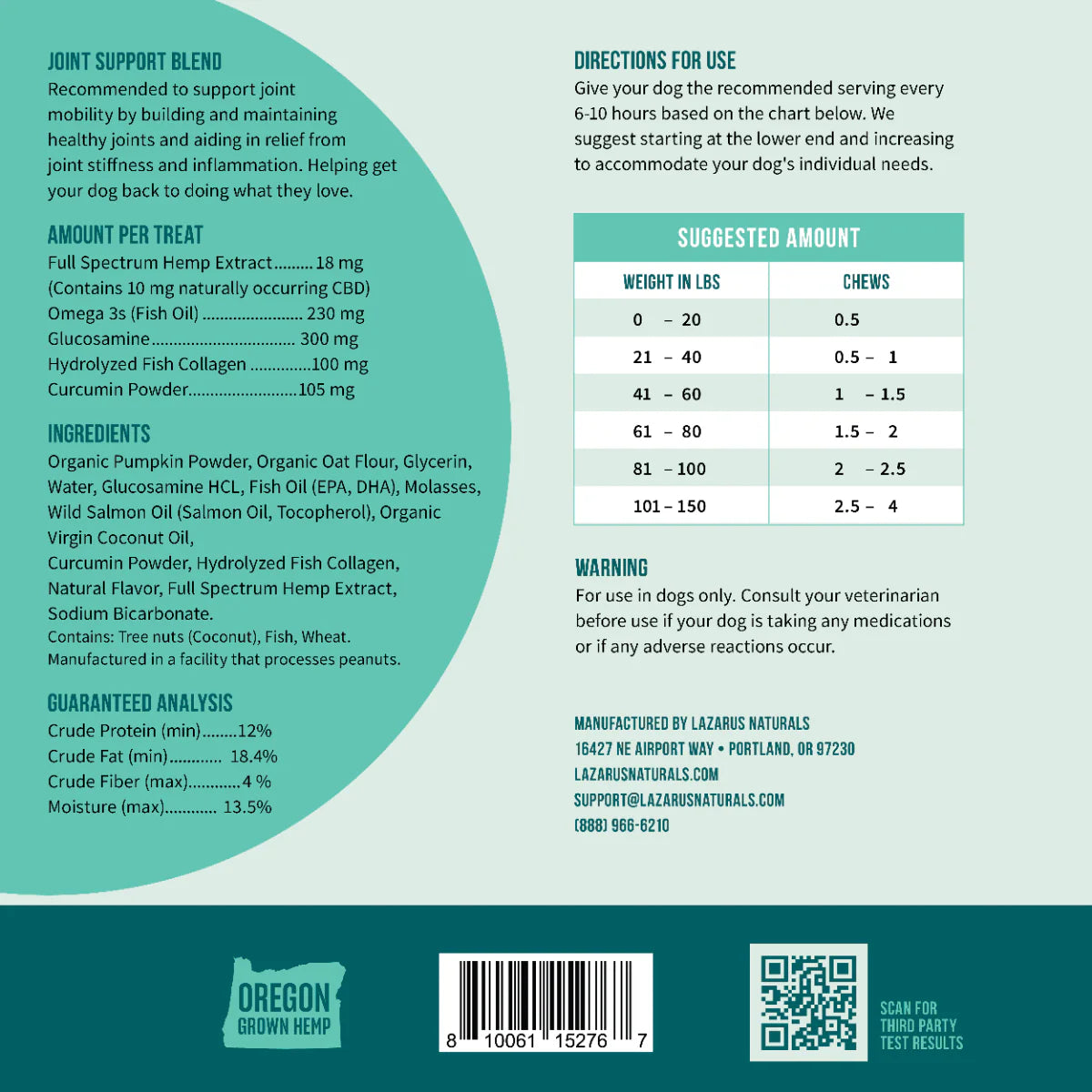 CBD DOG CHEWS, JOINT SUPPORT