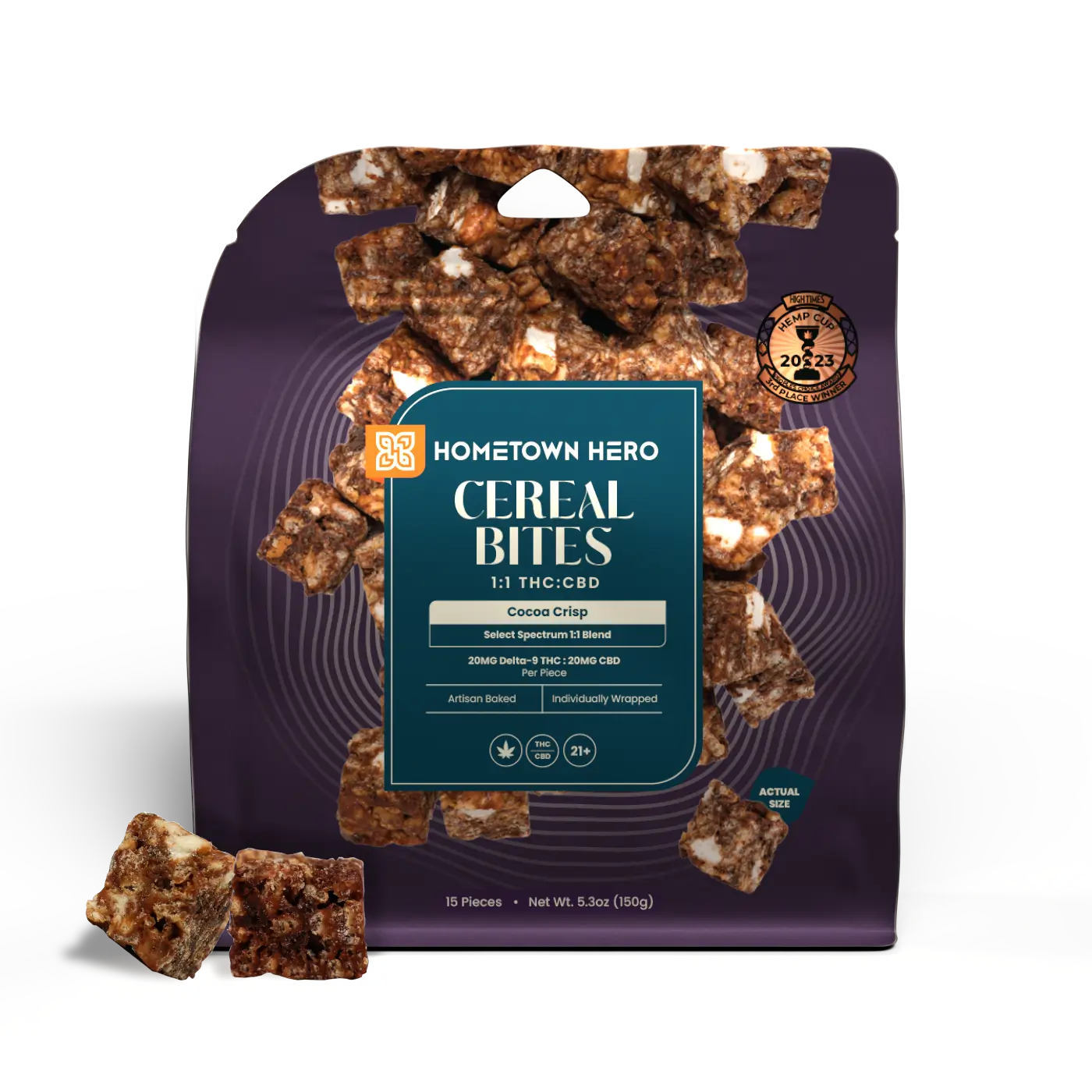 Hometown Hero Cocoa Crisp - Cereal Bites 20mg THC + 20mg CBD