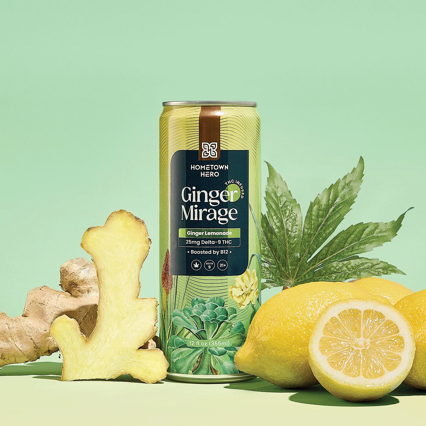 Hometown Hero Ginger Mirage (Ginger) 25mg THC Lemonade - 12Oz