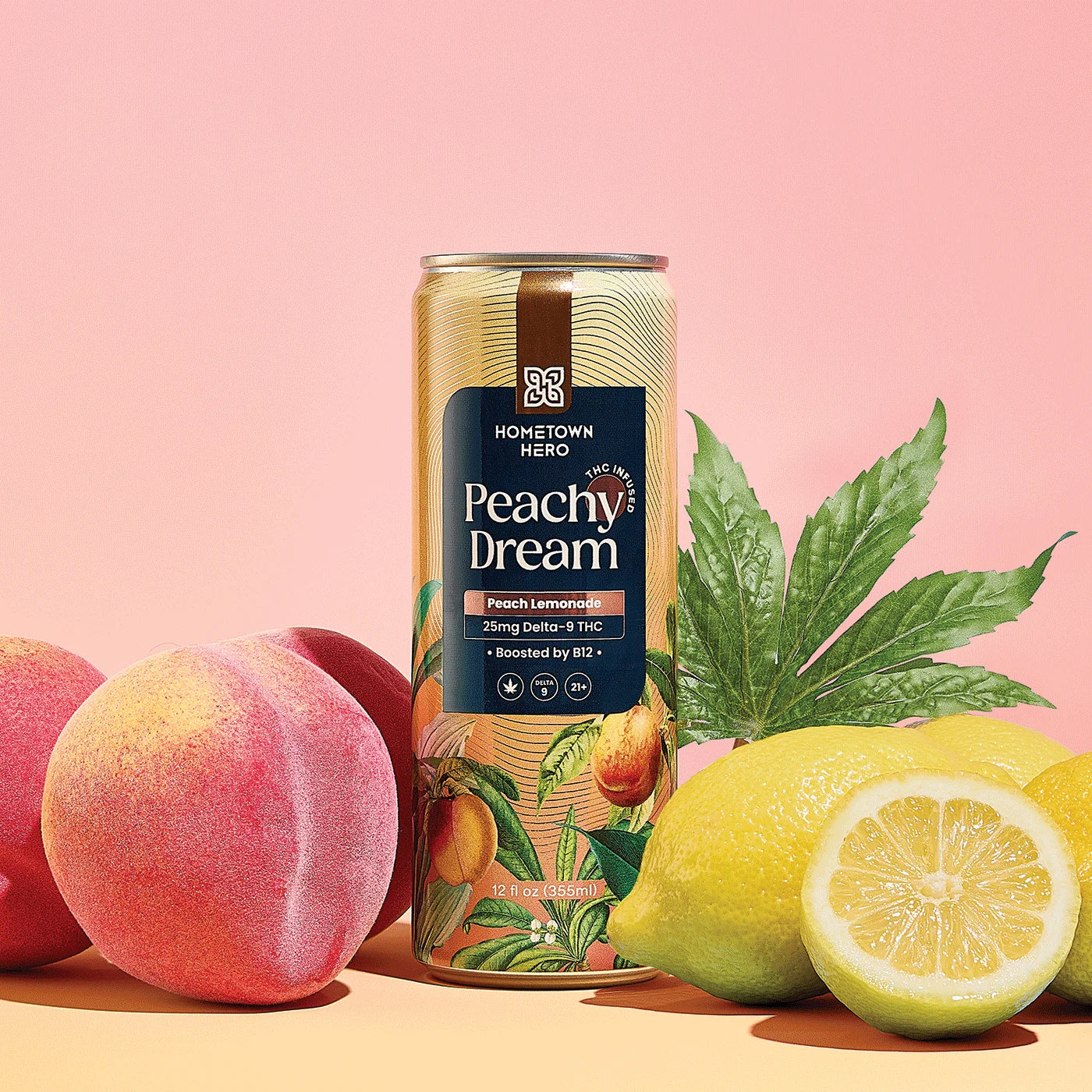 Hometown Hero Peachy Dream 25mg THC Lemonade - 12Oz