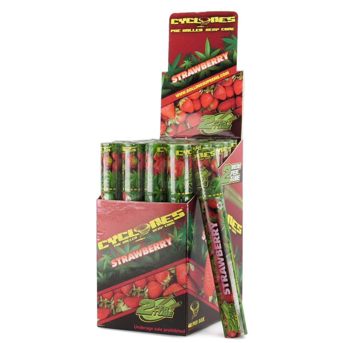 strawberry cyclones prerolled hemp cone